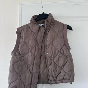 FLX Women's Quilted Tan Puffer Vest